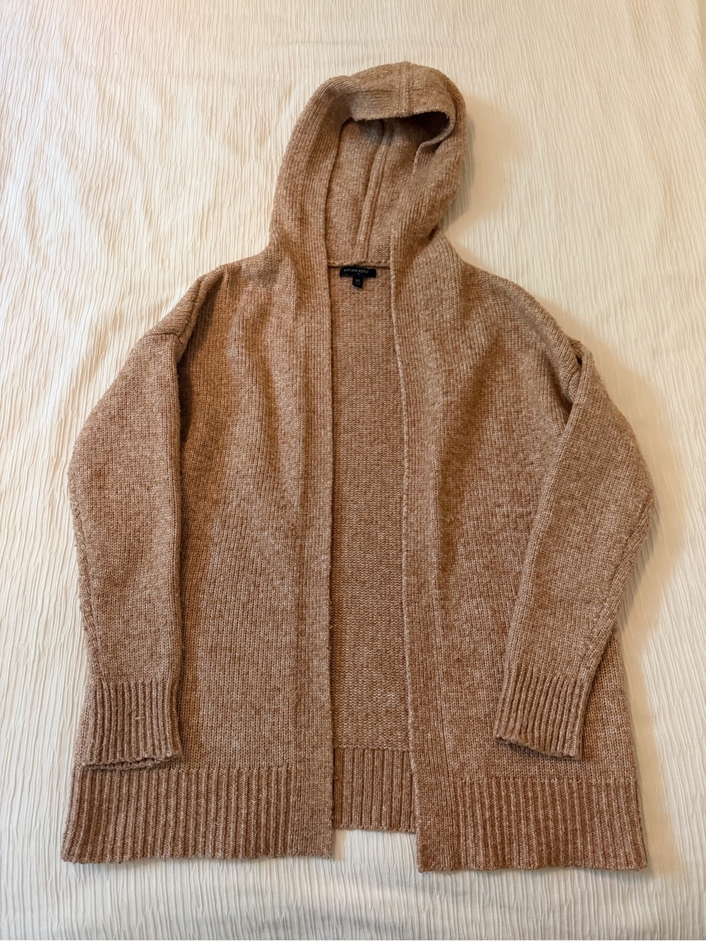 Banana Republic Knit Hooded Open Cardigan - Camel